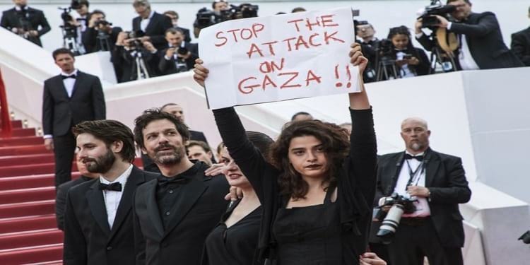 ممثلة تدين مجزرة غزة في مهرجان كان السينمائي