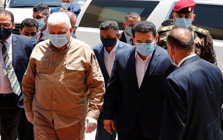 الأعرجي برفقة الفياض لدى زيارة الأول مقر هيئة الحشد الشعبي في بغداد