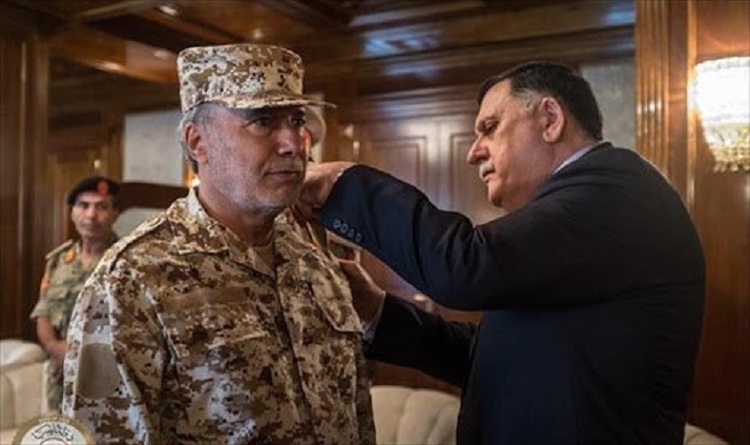 السراج واللواء أسامة الجويلي، آمر المنطقة العسكرية الغربية