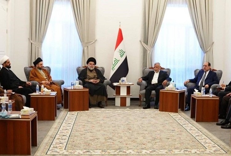 زعيم التيار الصدري مقتدى الصدر في ضيافة قادة الإطار التنسيقي بمنزل زعيم تحالف الفتح هادي العامري