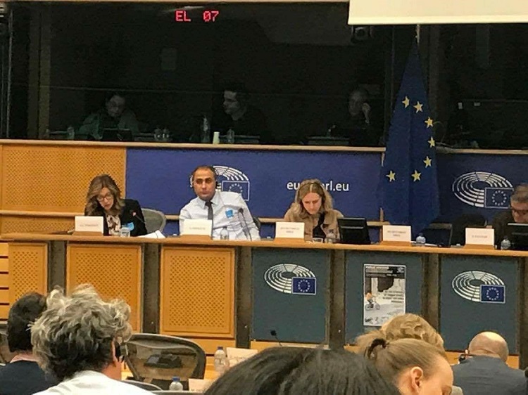 شيار خليل بجلسة في البرلمان الأوروبي للحديث عن جرائم النظام في سوريا 2017