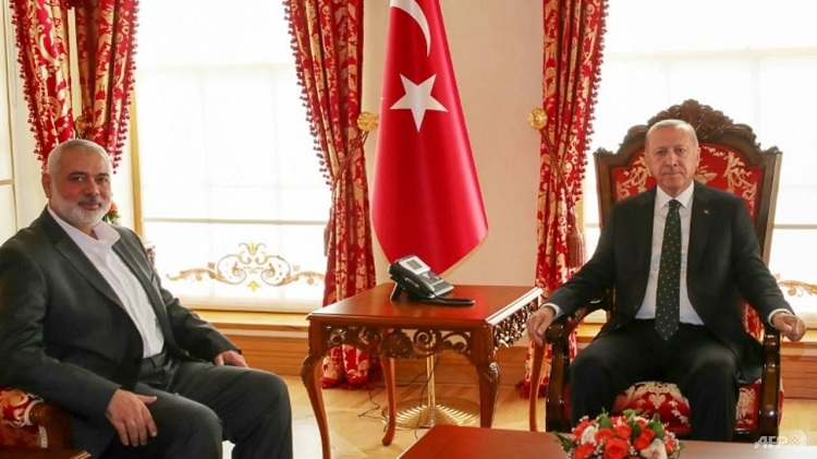 لقاء سابق بين أردوغان وهنية