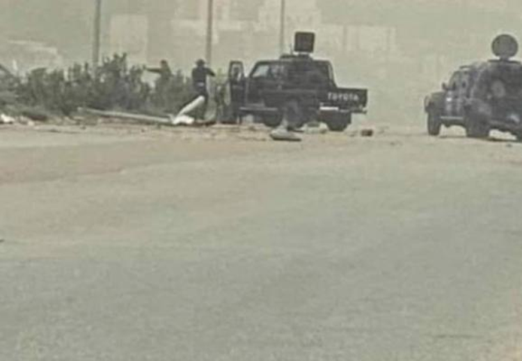 صورة لموكب باشاغا بعد تعرضه لإطلاق النار