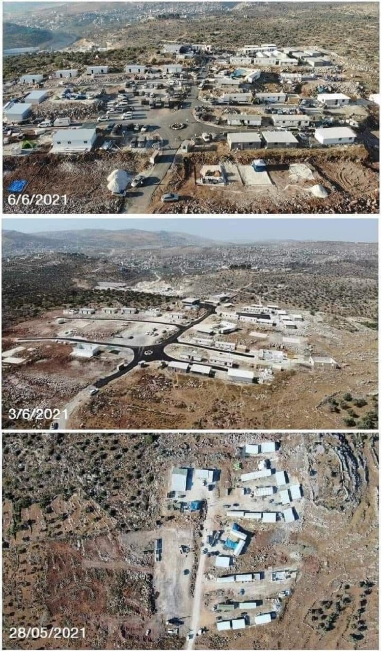 صورة تبيّن التوسع الاستيطاني على الجبل خلال 9 أيام