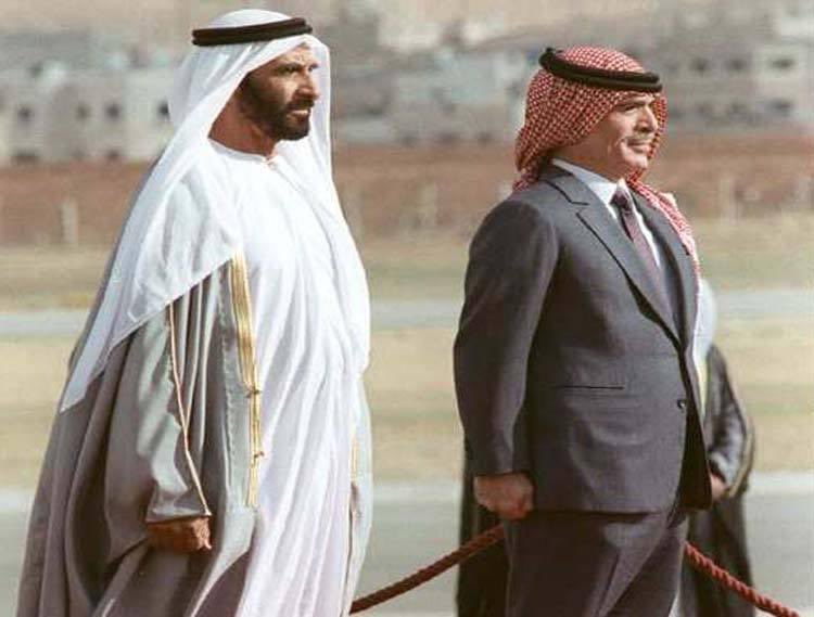 الراحلان الشيخ زايد بن سلطان آل نهيان والملك الحسين بن طلال طيب الله ثراهما