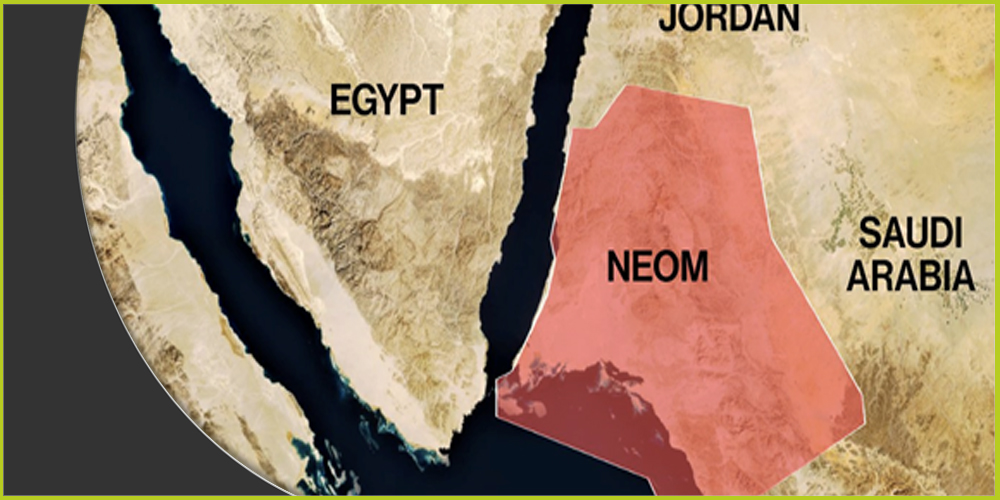 يتقاطع مشروع نيوم مع مشروع طريق الحرير الصيني حيث يقع في نقطة التقاء القارتين الآسيوية والافريقية
