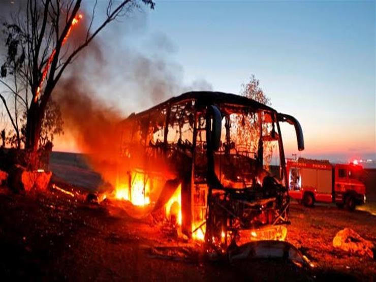 حافلة جنود إسرائيليّة محترقة.. بعد استهدافها بصاروخ كورنيت ذاتي التوجيه