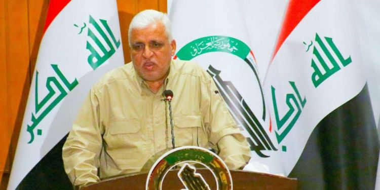 فالح الفياض في مؤتمر صحفي سابق لهيئة الحشد الشعبي