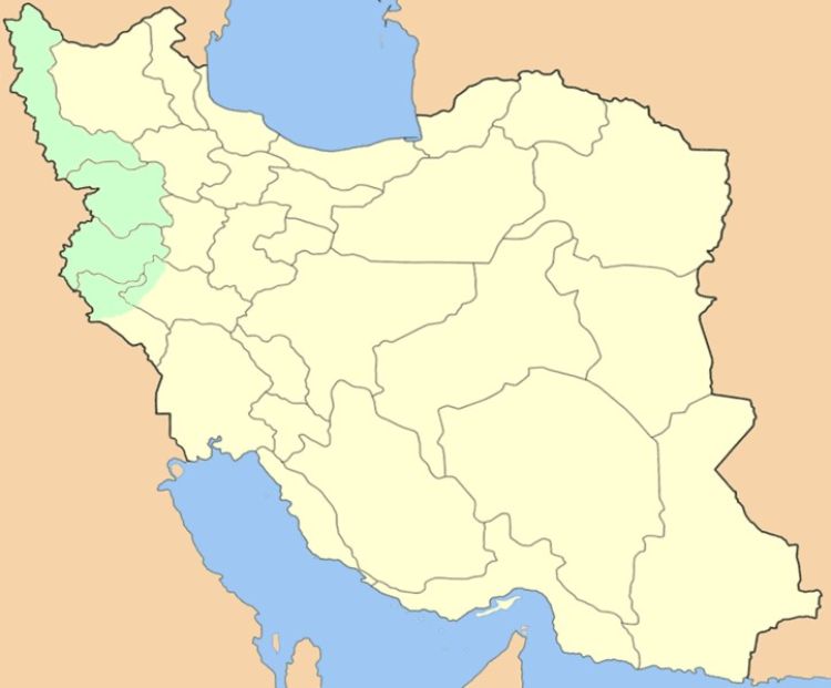 مناطق سيطرة الأكراد (باللون الأخضر) بعد ثورتهم عام 1979